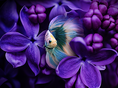 Dreamy Fish concept design fish flowers illusion visual