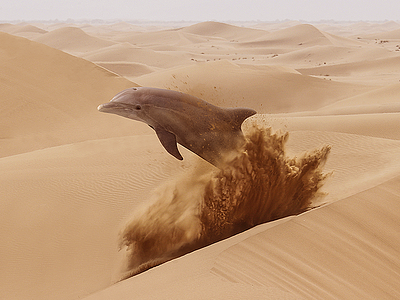 Lost Dolphin desert dolphin surrealism visual design