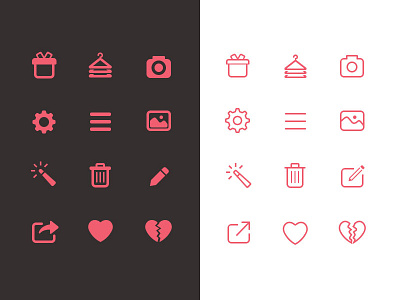Refining icons into iOS 7 style apple closet girl icon ios7 kyenlee line mobile pink