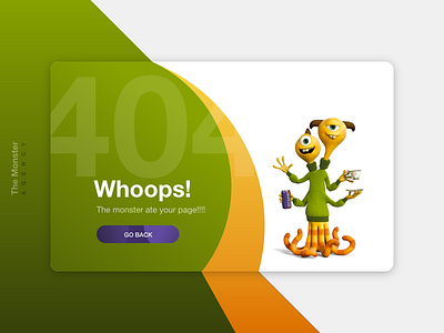 404 Page Not Found ate dailyui food found green hungry monster page not found