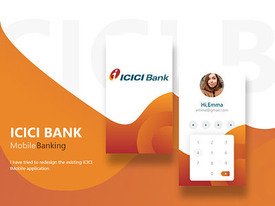 ICICI Bank : login page bank banking brand icici insurance lines login money money transfer orange pin pin code secure wave yellow