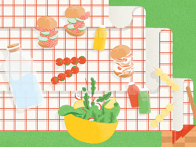 Healthy Picnic book food illustration picnic texture