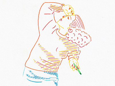 M. Dietrich color pencil illustration notebook portrait sketch