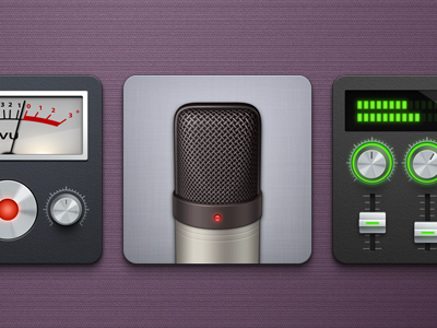 Audio audio equalizer icons levels mic record