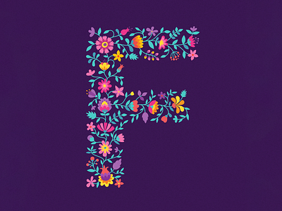 F lowers 36 days of type 36days 36daysoftype amadine app art f typography typography art vector