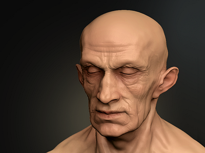 Man's Head 3d modelling sculpting zbrush