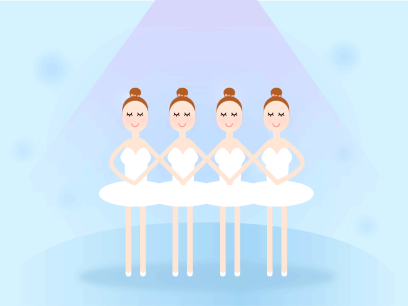 ballet girls animation effect 女孩 插图 蓝色