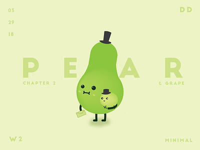 Pear & Grape 2 | Daily Design | TGZ grape illustration lost minimal pear story