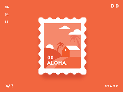 Aloha | Stamp | Daily-Design | TGZ aloha beach daily design stamp tgz