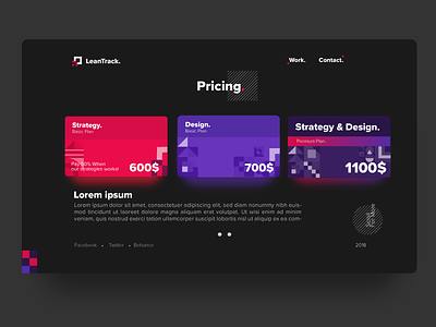 Pricing Page Exploration | LeanTrack | TGZ dark design icon illustration leantrack logo pricing typography ui ux vector