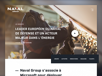 Naval Group - Home group home naval naval group player video webdesign