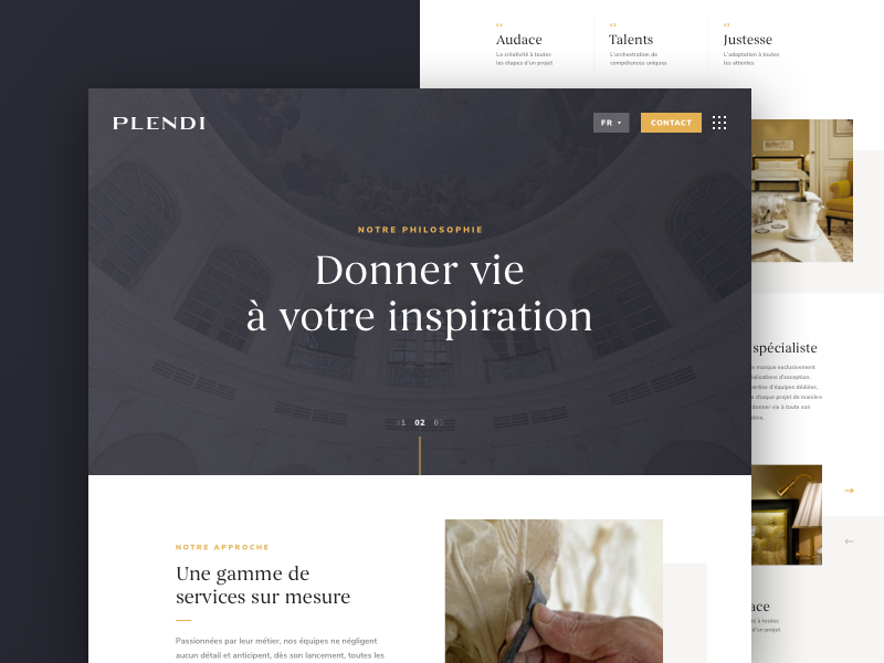 Plendi - Home websesign ui web design vinci