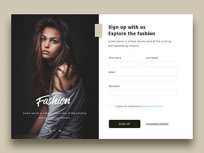 Daily UI Day 001 Signup 001 dailyui fashion flat minimal signup web