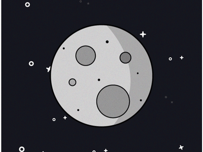 Less Is More aftereffects gif illustrator moon night photoshop sky stars