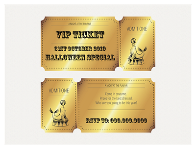 Golden Ticket admit one circus design flyer funfair gold golden ticket graphics halloween illustrator invitation print print design ticket vector