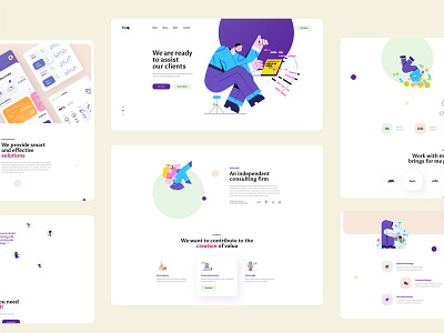 Fichi Landing page agency business colorful company creative data design illustrations interface landing page landingpage minimal portfolio template ui ui design ux ux design website