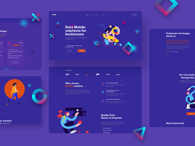 Dachi landing page agency business clean colorful company creative data design ilustrator interaction interface landing page minimal mobile portfolio solutions ui ux