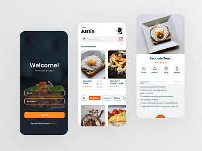 Welcome 01 flow food illustration recipe recipe app ui uidesign