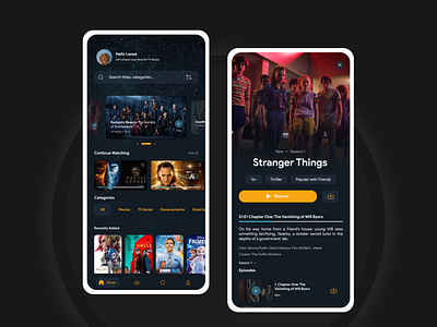 Movie Streaming App Concept