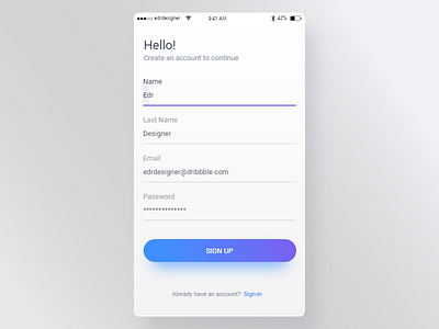 Daily UI Design Challenge #001 Sign UP