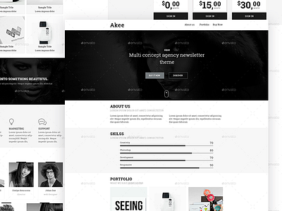 Akee - Responsive Email black demo envato minimal minimalism newsletter theme ui white