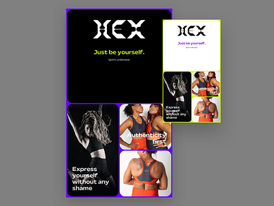 HEX Sports underwear branding graphic design logo