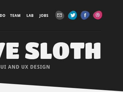 Sloth.co - social bar bar curve egg navigation site sloth smooth ui ux website