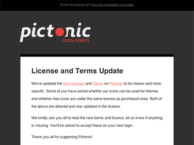 Pictonic- Newsletter brand dingbat flat font icon iconset interface monochrome pictonic svg ui ux