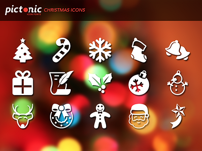 Pictonic - Font Icons: Christmas brand christmas dingbat flat font icon iconset interface monochrome new year pictonic svg ui ux xmas