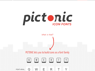 Pictonic - Font Icons: Landing Page