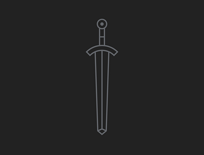 Dagger black blade branding dagger design flat gray handle icon illustration line logo simple sword vector