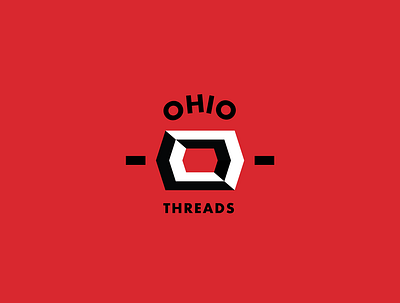 OHIO Threads block branding design flat logo o oh ohio simple threads vector zero