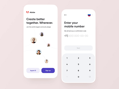 Sign Up Mobile Form adobe xd animation clean code interaction keyboard login minimalism mobile playoff registration sign in sign up ui ux