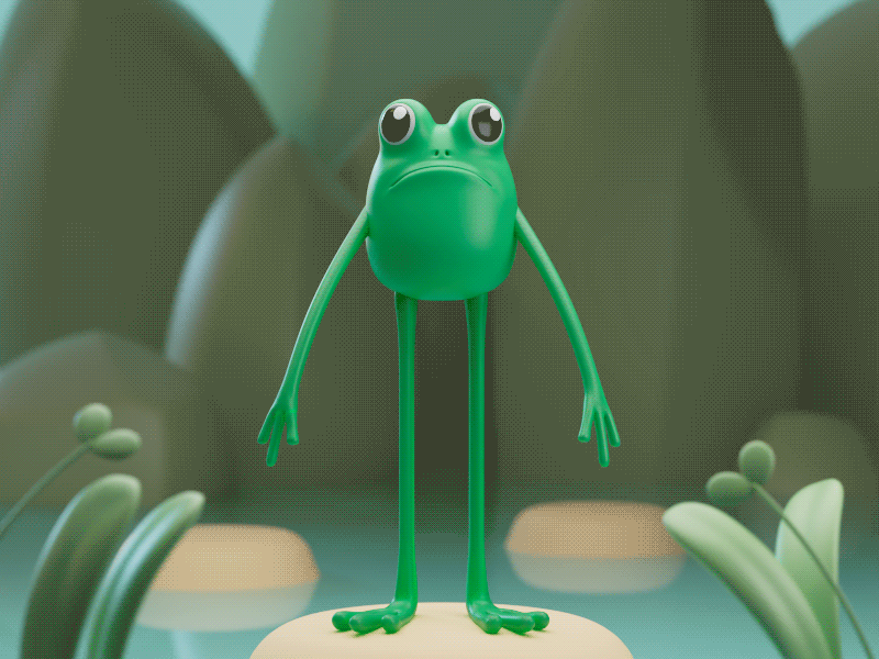 Frog Jump animation c4d cinema4d frog redshift toad toon