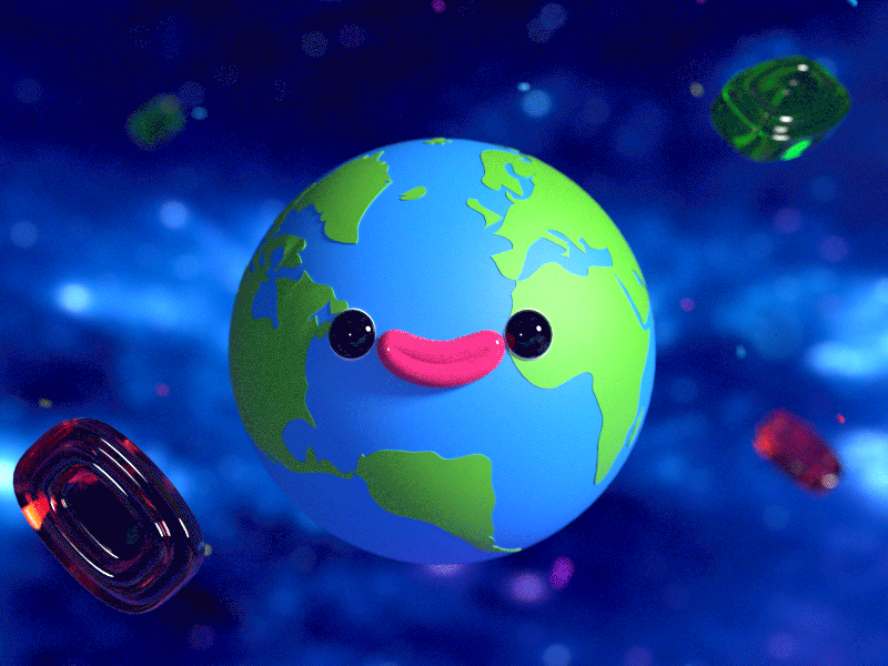 Planet Earth & candies animation c4d candies candy cartoon character cinema4d earth planet redshift