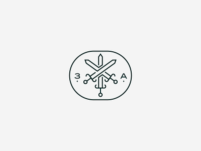 Tres Ases icon logo monoline sword three