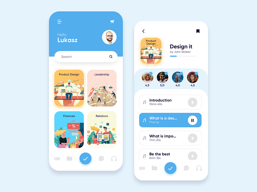 Learning app by Lukasz Gdyk on Dribbble