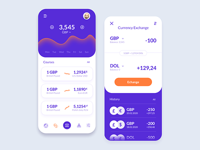 Finance Application - Currency exchange app application bank currency currency exchange design finance financial fintech interface mobile product product design ui ux