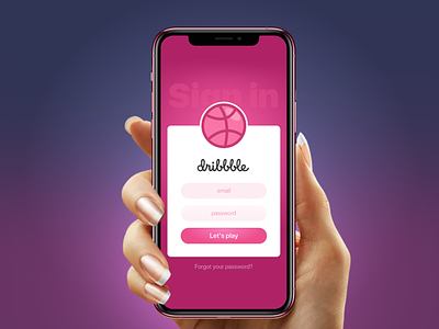 Hello Dribbble players! app log in sign in ui welcome shot