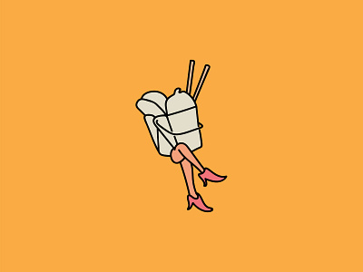 Fast Food funny illustration illustration legs logo simple takeout