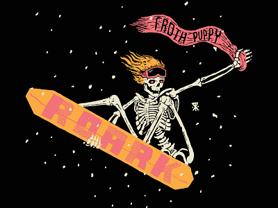 Stalefish Skelly 80s action sports art illustration illustration art skeleton skeletons skull snowboard snowboarder snowboarding tee design type typography