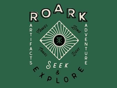 Roark Lockup branding illustration lockup offset roark screen print shirt design surf company tee design type type art typography vintage