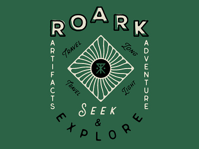 Roark Lockup branding illustration lockup offset roark screen print shirt design surf company tee design type type art typography vintage