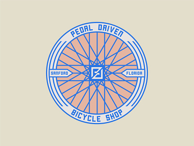 Pedal Driven Badge badge badge logo badgedesign bicycle bike shop branding branding design design florida head badge illustration lockup logo pedal