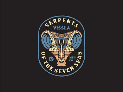 Wave Serpent cobra hand drawn illustration serpent snake tee design typography vissla wave