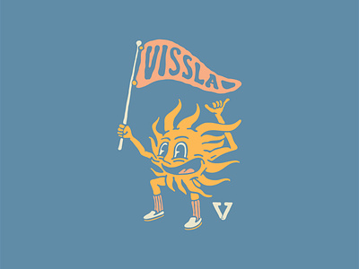 Sunny Guy character illustration mascot sun surf typography vissla