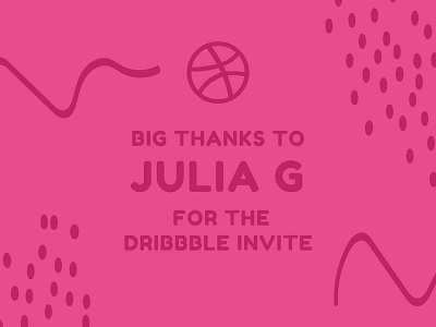 Thank you, Julia G dribbble invite thank you shot