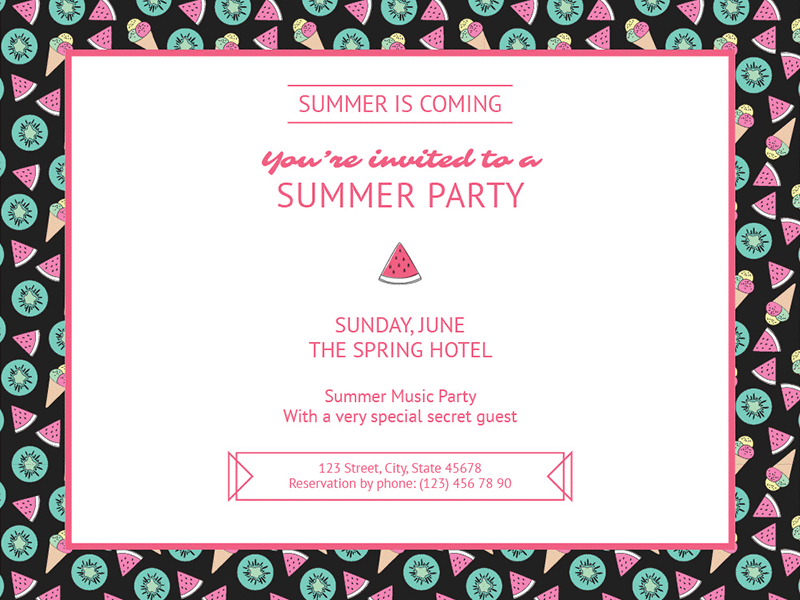 Summer Party | Modern and Creative Templates Suite banner branding business card cover envelope flyer folder identity post poster print social media