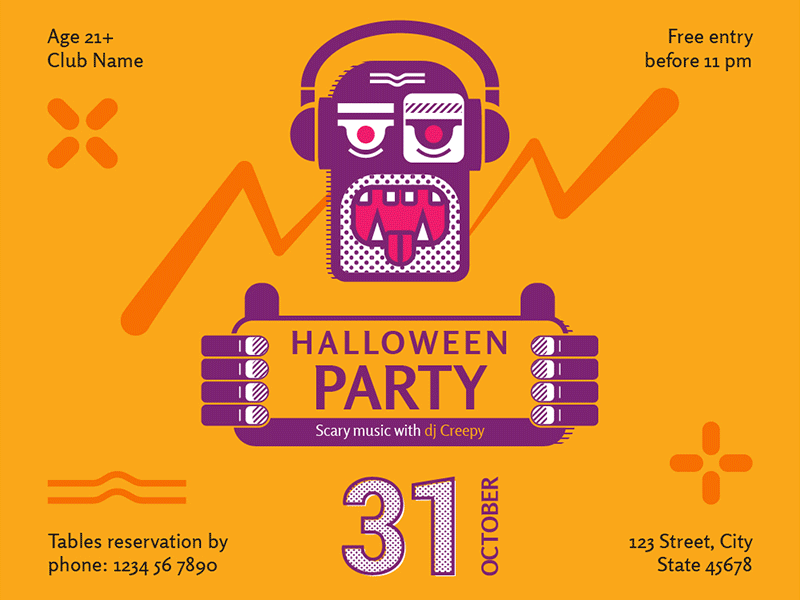 Halloween Party | Modern and Creative Templates Suite banner branding business card cover envelope flyer folder identity post poster print social media