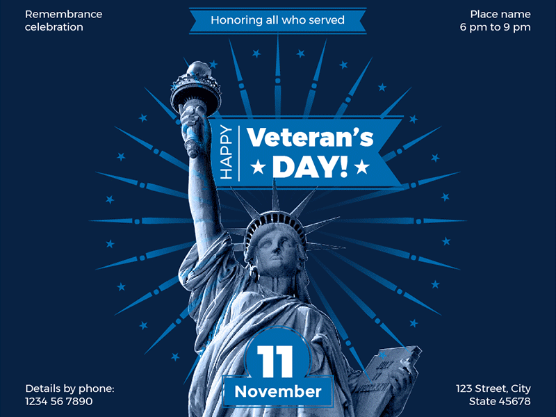 Veteran's Day | Modern and Creative Templates Suite banner branding business card cover envelope flyer folder identity post poster print social media